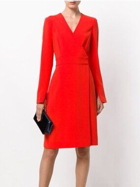 Diane Von Furstenberg Orange Tailored Wrap Dress Sz 4